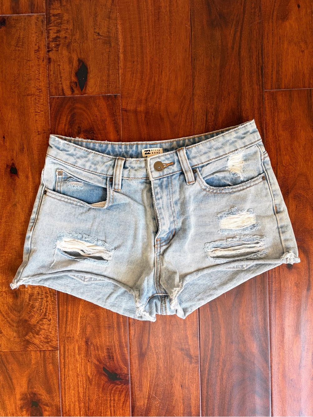 Billabong | Women’s | Light Blue Distressed Denim Shorts | 26